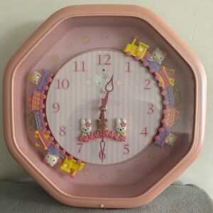 Sanrio 2000 Hello Kitty Angel Octagonal Wall Clock with Music Vintage collection